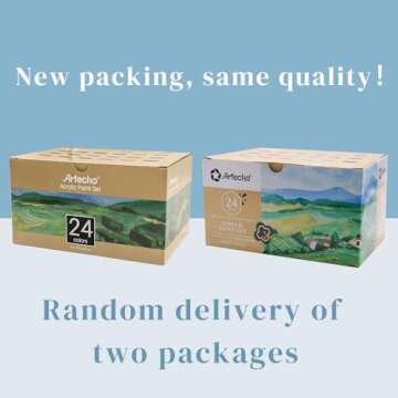 Artecho Acrylic Paint Set 24 Colors 2oz/59ml, Art Craft Paint for Art Supplies, Paint for Canvas, Ro...
