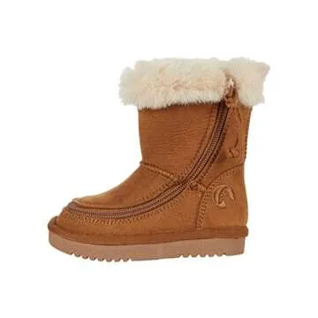 BILLY Footwear Kids Cozy II for Toddlers - Classic Winter Faux Fur Collar Synthetic Little Boots - Chestnut 9 Toddler M