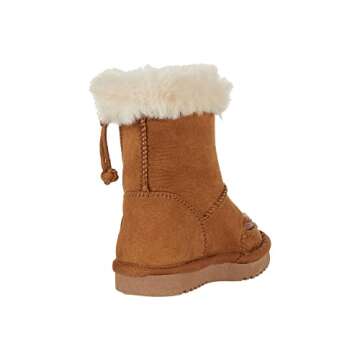 BILLY Footwear Kids Cozy II for Toddlers - Classic Winter Faux Fur Collar Synthetic Little Boots - Chestnut 9 Toddler M