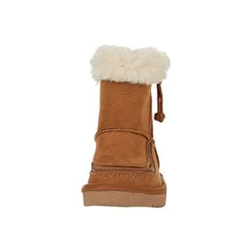 BILLY Footwear Kids Cozy II for Toddlers - Classic Winter Faux Fur Collar Synthetic Little Boots - Chestnut 9 Toddler M