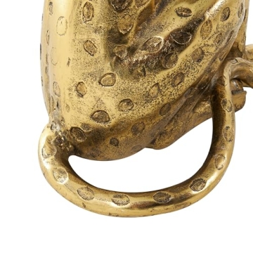 Gold Spotted Sitting Leopard Accent Table with Glass Top