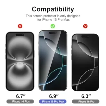 NEW'C 3 Pack Designed for iPhone 17 Pro Max, iPhone 16 Pro Max Screen Protector (6.9 inches), Enhanc...