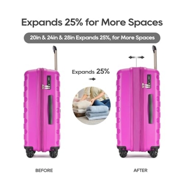 Durable GinzaTravel Expandable Luggage Set with Spinner Wheels