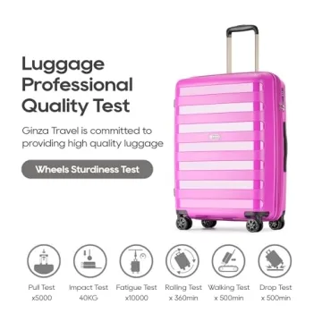 Durable GinzaTravel Expandable Luggage Set with Spinner Wheels