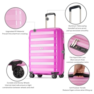 Durable GinzaTravel Expandable Luggage Set with Spinner Wheels