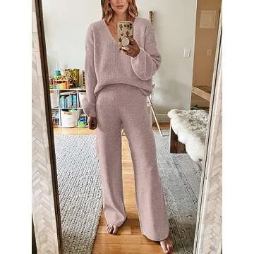 ANRABESS Women 2 Piece Outfits Sweater Lounge Sets for Comfort and Style