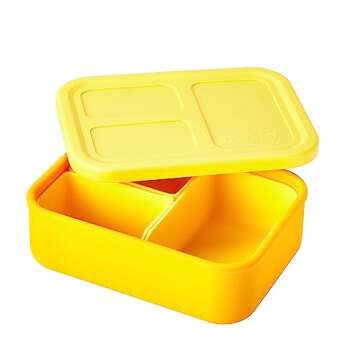 LunchBots Build -a- Bento Lunch Box, Silicone Bento Box for Kids, Multi-Compartment Lunch Container,...