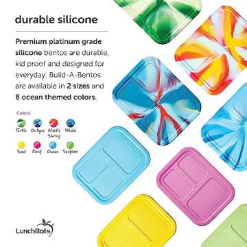 LunchBots Build-A-Bento Lunch Box - Silicone, Multi-Compartment