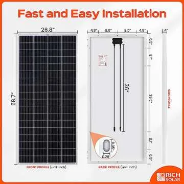 RICH SOLAR 200 Watt 24 Volt 9BB Cell Monocrystalline Solar Panel High Efficiency Solar Module for RV...