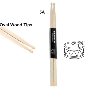 5A Drum Sticks Maple Drumsticks - Lightweight & Durable for all Levels