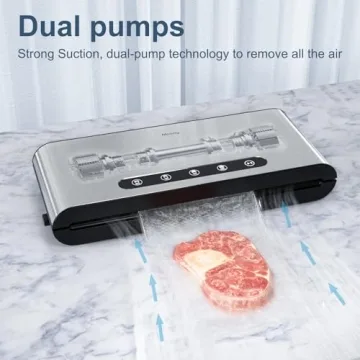 MRang Double Pump Vacuum Sealer with 5 Modes & Stainless Steel