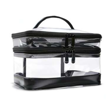KIPBELIF Clear Makeup Bag Organizers - Multifunction Large Waterproof Portable Travel Makeup Cosmetic Bags