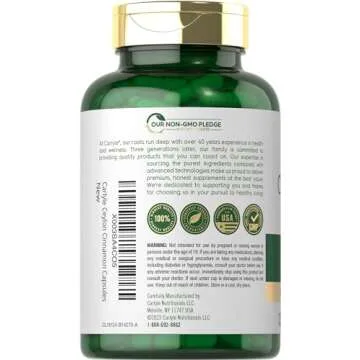 Carlyle Ceylon Cinnamon Capsules 4000 mg | 120 Count | Non-GMO & Gluten Free Supplement