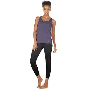 icyzone Yoga Tops Workouts Clothes Activewear Built in Bra Tank Tops for Women (XXL, Purple)