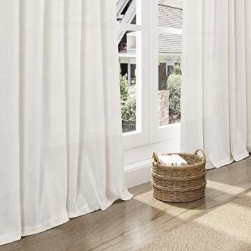 Stylish Back Tab Linen Curtains 96 Inches 2 Panels Set