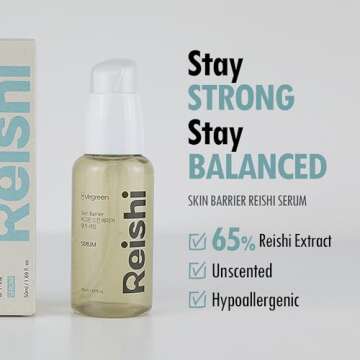 VEGREEN Skin Barrier Reishi Face Serum Skin Barrier Repair Moisturizer | Korean Hydrating Serum w/Mushroom Extracts & Lactobacillus Ferment | Glass Skin Serum for Face for All Skin Types 1.69 fl oz
