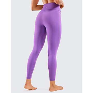 CRZ YOGA Womens Naked Feeling Workout 7/8 Yoga Leggings - 25 Inches High Waist Tight Pants Royal Lilac Medium