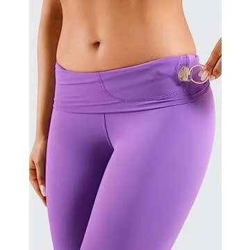 CRZ YOGA Womens Naked Feeling Workout 7/8 Yoga Leggings - 25 Inches High Waist Tight Pants Royal Lilac Medium
