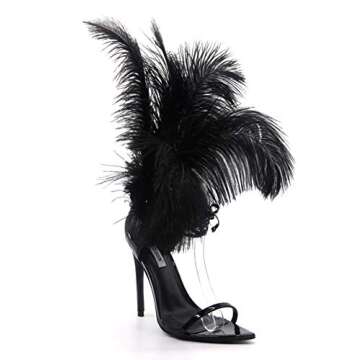 Cape Robbin Jazmine Black Feather Strappy Sandals for Every Occasion