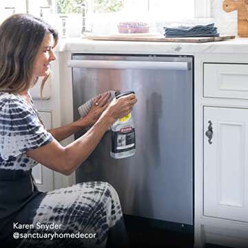 Weiman Stainless Steel Cleaner and Polish - Protects Appliances from Fingerprints and Leaves a Streak-Free Shine for Refrigerator, Dishwasher, Oven & Grill, Cleaning Supplies, Microfiber Cloth