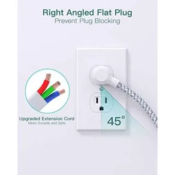 Power Strip Surge Protector - Addtam 10Ft Long Extension Cord with 6 Outlets and 3 USB Ports, Flat Plug Overload Surge Protection Outlet Strip, Wall Mount for Home, Office and More