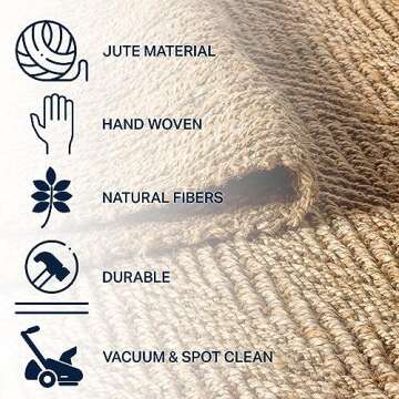 JONATHAN Y NFR101A-28 Espina Hand Woven Herringbone Chunky Jute Indoor Area -Rug Bohemian Farmhouse Easy -Cleaning Bedroom Kitchen Living Room Non Shedding, 2 X 8, Natural Color