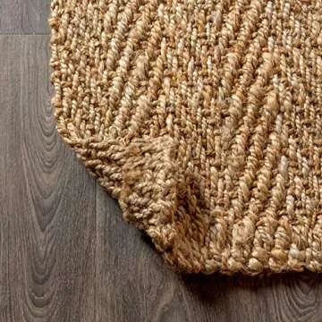 JONATHAN Y NFR101A-28 Espina Hand Woven Herringbone Chunky Jute Indoor Area -Rug Bohemian Farmhouse Easy -Cleaning Bedroom Kitchen Living Room Non Shedding, 2 X 8, Natural Color