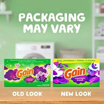 Gain Dryer Sheets Laundry Fabric Softener, Moonlight Breeze, 240 Count