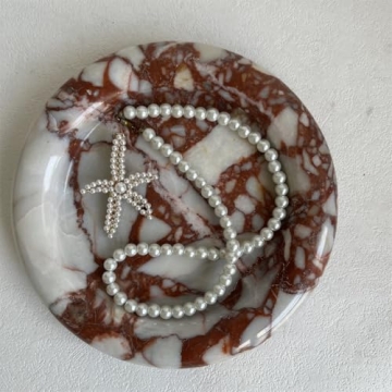 Elegant SAIDKOCC Marble Round Vanity Tray for Home Decor