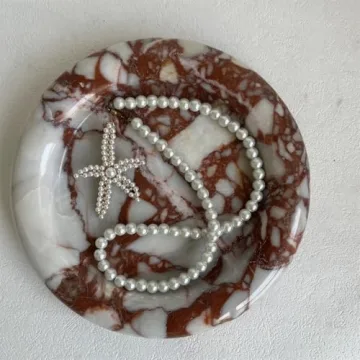 Elegant SAIDKOCC Marble Round Vanity Tray for Home Decor