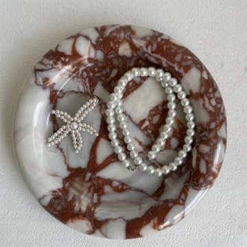 Elegant SAIDKOCC Marble Round Vanity Tray for Home Decor