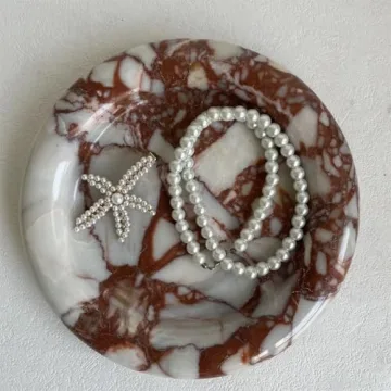 Elegant SAIDKOCC Marble Round Vanity Tray for Home Decor