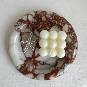 Elegant SAIDKOCC Marble Round Vanity Tray for Home Decor