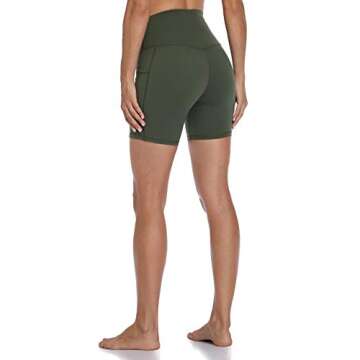 Colorfulkoala Olive Green High Waisted Biker Shorts