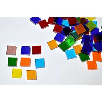 LDGJ 300g/Pack Transparent Bright Mixed Color Tumbled Stained Glass Mosaic Tiles Home Decoration Stained Glass Supplies