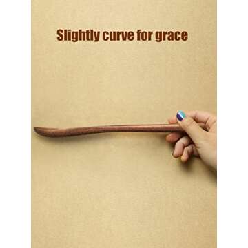 TANAAB Acacia Wood Cooking Spoon Set for Nonstick Cookware