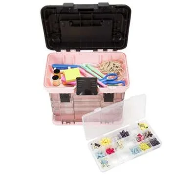 Pink Tool Box Organizer - Durable Storage with Compartments