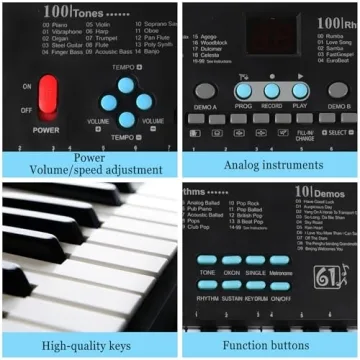 61 Keys Piano Keyboard for Kids - Portable Musical Gift