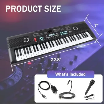 61 Keys Piano Keyboard for Kids - Portable Musical Gift