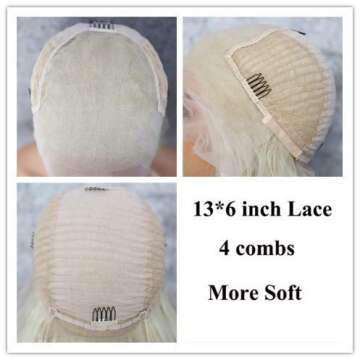 SAPPHIREWIGS Burnt Umber Brown Color Natural Straight Hairline No-Tangle Natural Hairline 6×13 Big Lace Freedom Part Daily Makeup Valentine's Day Gift Synthetic Lace Front Wigs