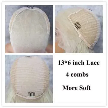 SAPPHIREWIGS Burnt Umber Brown Color Natural Straight Hairline No-Tangle Natural Hairline 6×13 Big Lace Freedom Part Daily Makeup Valentine's Day Gift Synthetic Lace Front Wigs