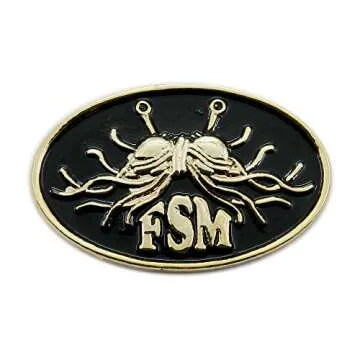 Funny Gold and Black Flying Spaghetti Monster Lapel Pin for All Occasions