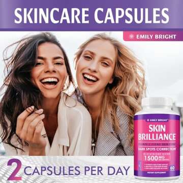 Glutathione Capsules - 1,500mcg Glutathione Supplement - Skin Tone Enhancer - Targets Dark Spots & Acne Marks - Potent Antioxidant - 60 Capsules