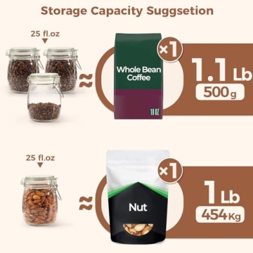 ComSaf Airtight Glass Canisters Set of 6 with Lids