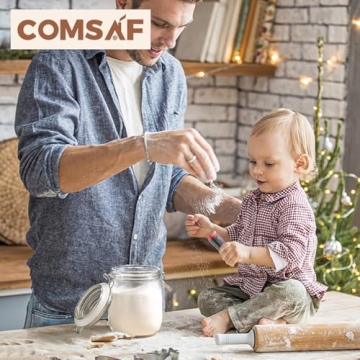 ComSaf Airtight Glass Canisters Set of 6 with Lids