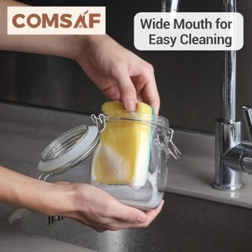 ComSaf Airtight Glass Canisters Set of 6 with Lids