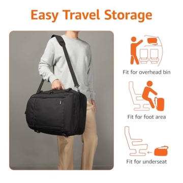 Amazon Basics Travel Backpack Expandable Carry On Lightweight Black