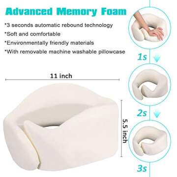 RoomyRoc Travel Pillow - Memory Foam Neck Support & Comfort