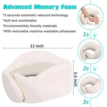 RoomyRoc Travel Pillow - Memory Foam Neck Support & Comfort