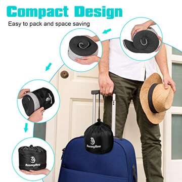 RoomyRoc Travel Pillow - Memory Foam Neck Support & Comfort